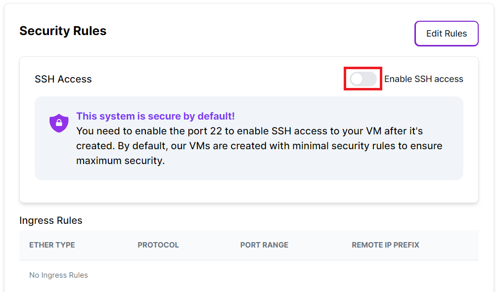 Enable SSH firewall rule before